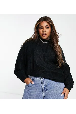 Brave Soul Plus - Tokyo - Maglione lavorato a trecce oversize