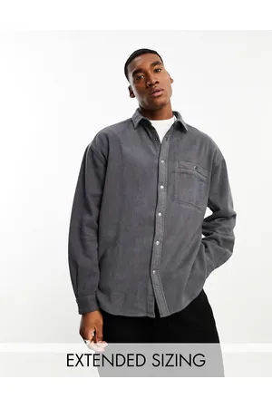 ASOS Camicia in flanella antracite slavato oversize anni 