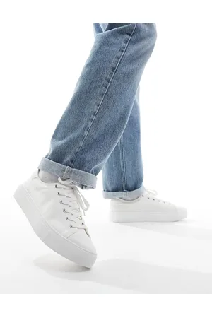 River Island Sneakers in tela bianche