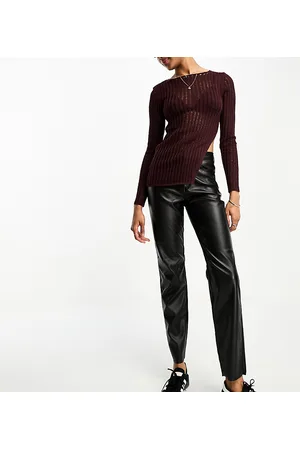 ONLY Emily - Pantaloni alla caviglia neri in pelle sintetica
