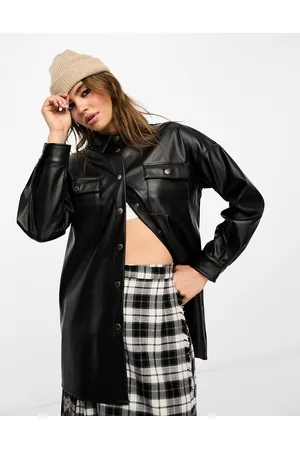 Noisy May Camicia in pelle sintetica nera