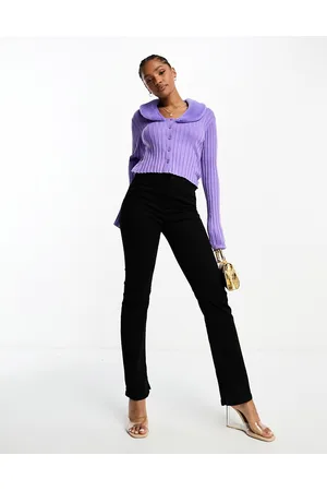 Monki Cardigan in maglia con colletto rimovibile in pelliccia sintetica