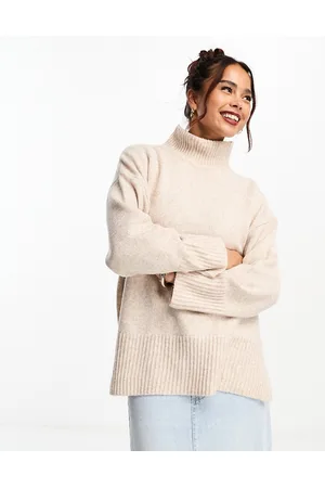 ASOS Maglione taglio lungo color avena accollato