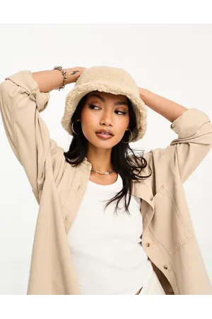 ASOS Cappello da pescatore in pile borg color crema