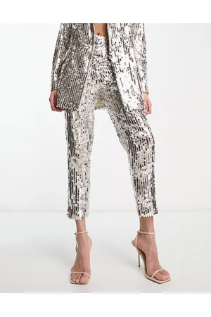 ASOS Pantaloni da abito a sigaretta con paillettes color