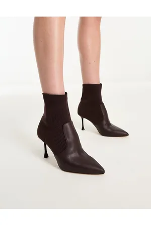 Aldo Gabi - Stivaletti con tacco in maglia marrone scuro