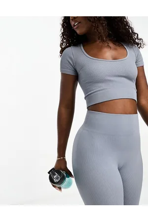 HIIT Essential - T-shirt a coste senza cuciture grigia