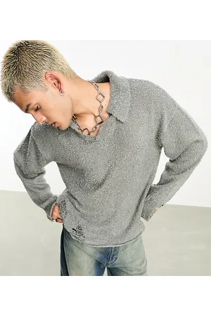 Reclaimed Maglione stile polo effetto invecchiato