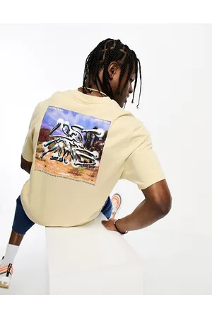 Coney Island Picnic T-shirt a maniche corte beige con stampa "Lost Mind" sul petto e sul retro