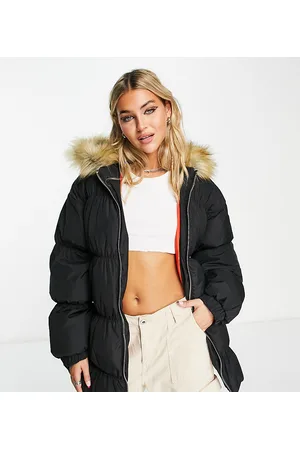 COLLUSION Parka oversize con cappuccio in pelliccia sintetica