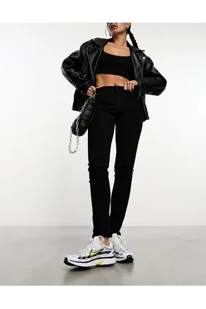 Weekday Spare - Jeans skinny a vita media neri