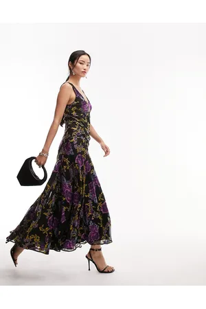 Topshop Vestito sottoveste in pizzo e dévoré