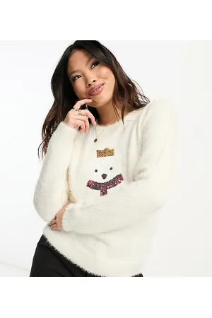 Brave Soul Petite - Maglione natalizio morbido con orso polare