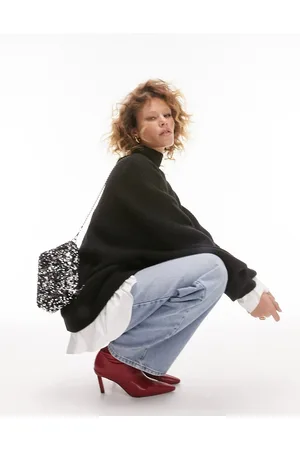 Topshop Maglione taglio lungo con collo alto