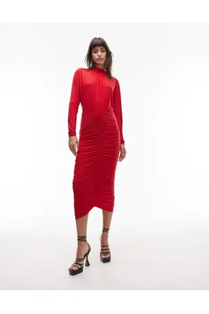 Topshop Vestito midi drappeggiato sul davanti