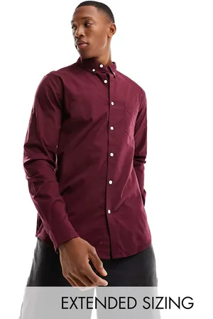 ASOS Camicia Oxford bordeaux vestibilità classica