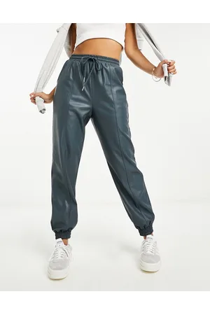 ASOS Joggers scuro in pelle sintetica