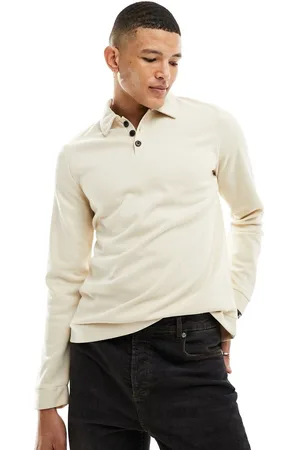 Harry Brown Polo con colletto alto color avena