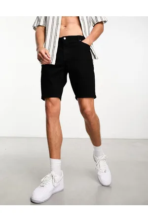 ASOS Pantaloncini di jeans skinny lunghezza normale neri