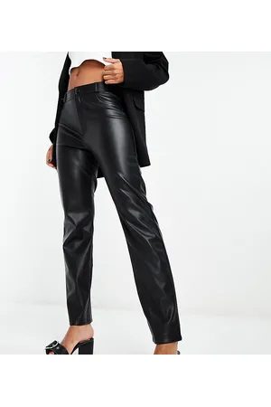 Stradivarius Pantaloni skinny in pelle sintetica neri