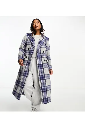 Brave Soul Petite - Cappotto doppiopetto elegante a quadri
