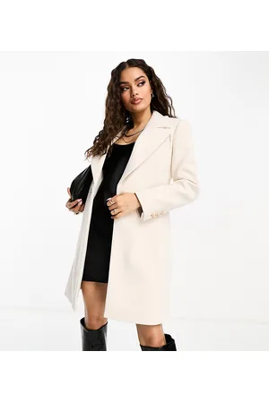 Forever New Cappotto elegante corto ed avvolgente color crema