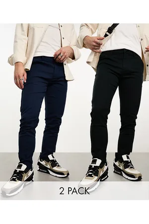 ASOS Confezione da 2 chino skinny color nero e blu navy