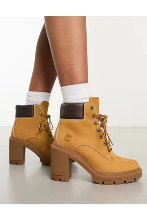 Timberland Allington - Stivali con tacco da 6" in pelle nabuk color grano