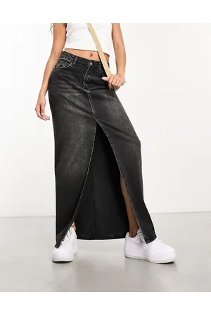 ASOS ASOS Weekend - Collective - Gonna lunga in denim con spacco anteriore slavato