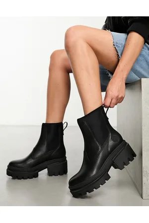 Timberland Everleigh - Stivaletti Chelsea neri in pelle pieno fiore