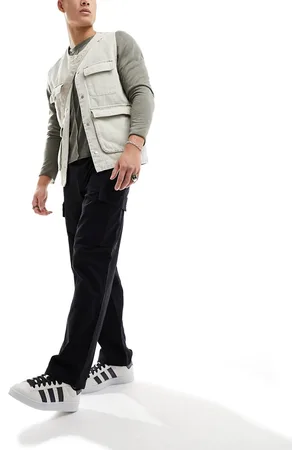 Weekday Joel - Pantaloni cargo comodi neri