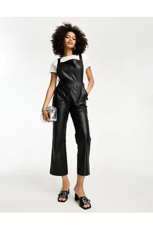 Never Fully Dressed Salopette in similpelle PU nera
