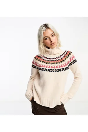 Barbour Maglione con collo alto color avena con motivo Fair Isle - In esclusiva su ASOS