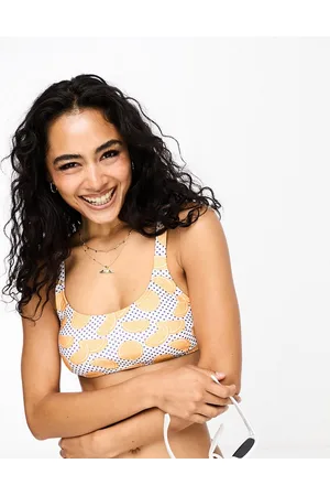 Chelsea Peers Top bikini con stampa a pois e di frutta
