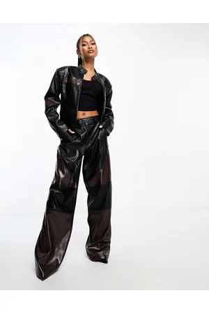 AFRM Flynn - Pantaloni stile motociclista in pelle sintetica color block