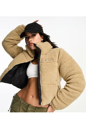 Columbia Puffect - Giacca beige corta in pile borg - In esclusiva per ASOS