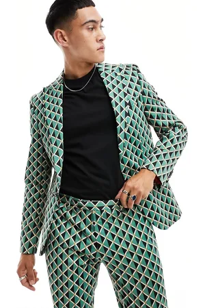 Twisted Tailor Shadoff - Giacca da abito con stampa geometrica vintage