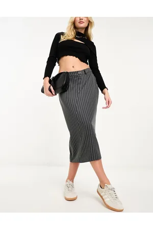 Lola May Gonna midi sartoriale antracite gessato