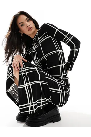 New Look Vestito midi a colonna con motivo a quadri