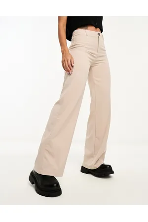 Bershka Pantaloni dad sartoriali a fondo ampio extra larghi color fungo