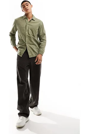 Pull&Bear Camicia testurizzata in twill chiaro