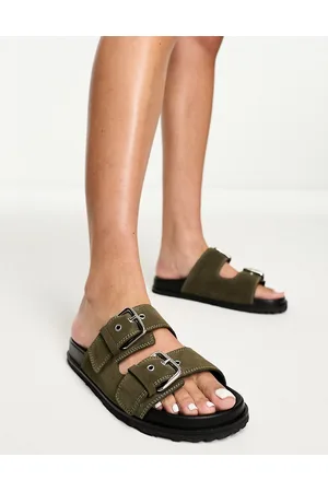 Whistles Sandali kaki con doppia fibbia