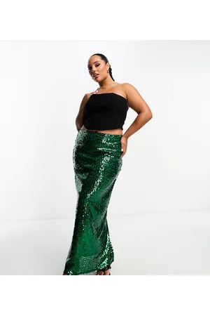 Extro & Vert Plus Gonna lunga con paillettes smeraldo