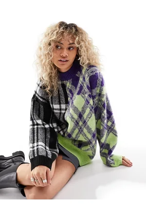 Monki Maglione in jacquard a quadri