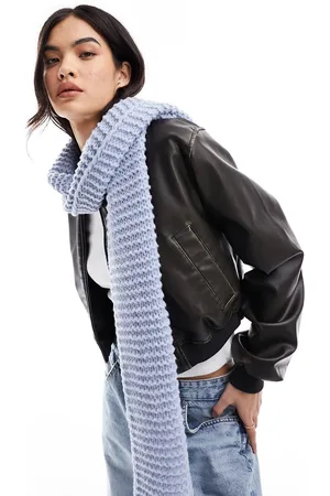 Glamorous Sciarpa in maglia spessa celeste