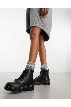 River Island Stivaletti stringati neri