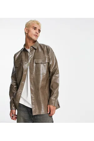 Reclaimed Inspired - Camicia giacca kaki coccodrillo