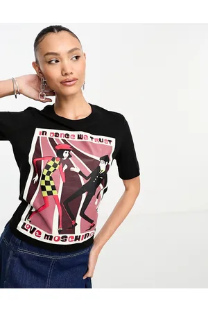 Moschino T-shirt nera con grafica stampata