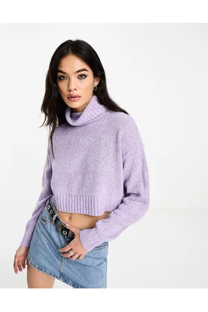 Brave Soul Maglione accollato corto lilla