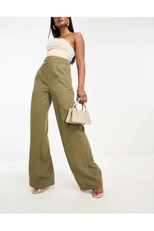 Trendyol Pantaloni a fondo ampio color kaki